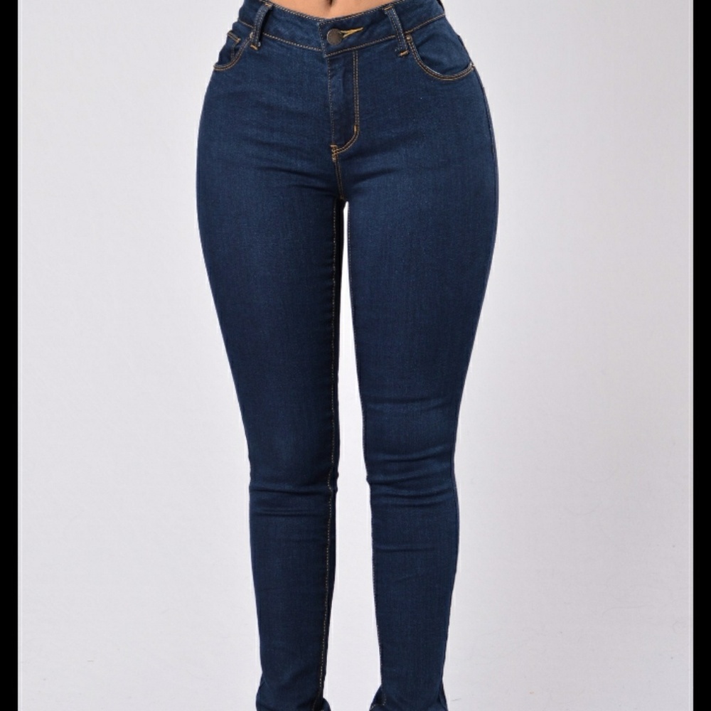 Medium wash blue jeans